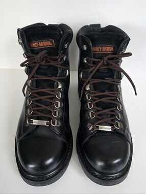 Harley Davidson Men's 91610 Dipstick Black Leather Motorcycle Boots Size 8.5